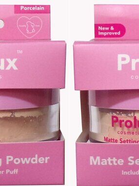 PROLUX Cosmetics MATTE Setting Powder With Puff ~ Porcelain (Set of 2)